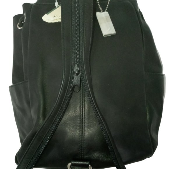 Y2K St Johns Bay Mini Backpack Black Leather Purse Shoulder Bag - Picture 5 of 14